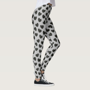 Zwart hart en grijze achtergrond ( aanpassen) leggings