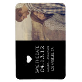 Zwart hart foto Bewaar de datum magneet (Verticaal)