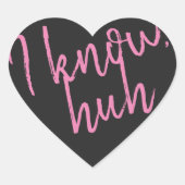 Zwart Hart Gevormde Sticker Roze Script Lettering (Voorkant)