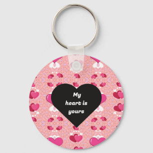 Zwart hart levendig romantisch behang sleutelhanger