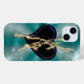 Zwart hart met sterren op regenboog Case-Mate iPhone case (Achterkant (horizontaal))