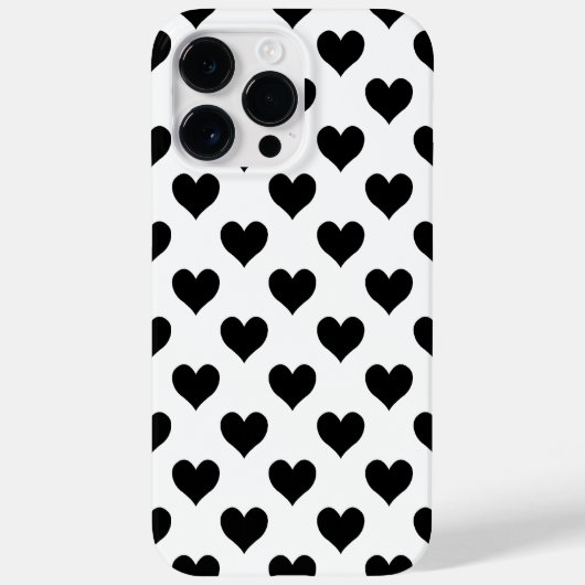 Zwart Hart Patroon Case-Mate iPhone Case (Achterkant)