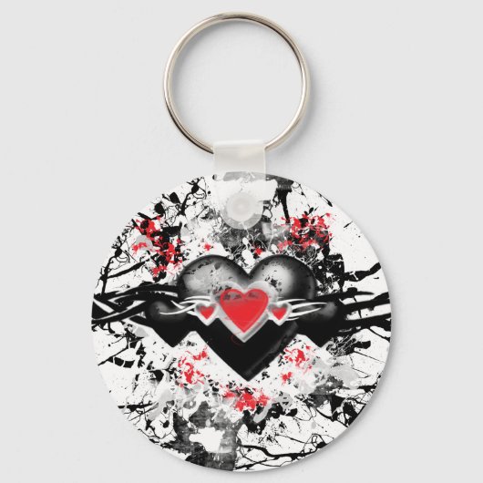 Zwart hart sleutelhanger (Voorkant)