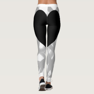 Zwart hart terug leggings
