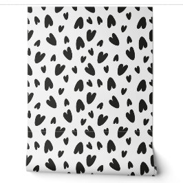 zwart hartpatroon behang