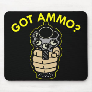 Zwart heeft ammo pistol muismat