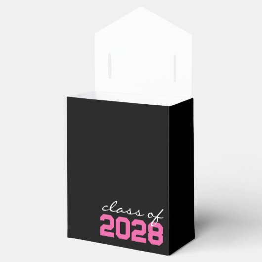 Zwart & Heet Roze Afstuderen Favor Boxes Bedankdoosjes (Geopend)
