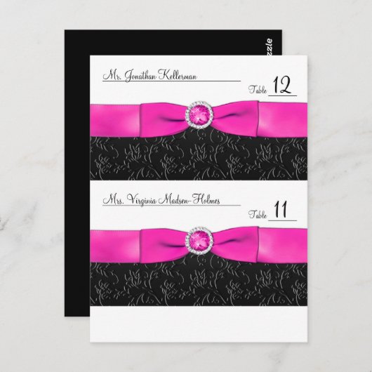 Zwart, Heet Roze en Witte  Plaatskaarten Briefkaart (Voorkant / Achterkant)