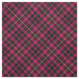 Zwart & Heet Roze Plaid Vet Patroon Tartan Stof