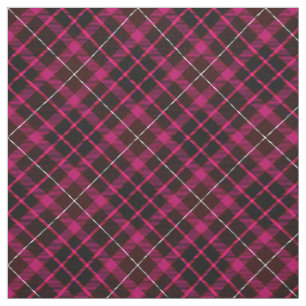 Zwart & Heet Roze Plaid Vet Patroon  Tartan Stof