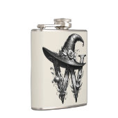 Zwart Heks Pet Witchy Letter W Custom Initiaal Heupfles (Rechts)