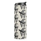 Zwart Heks Pet Witchy Letter W Custom Initiaal Thermosbeker (Gedraaid links)