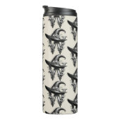 Zwart Heks Pet Witchy Letter W Custom Initiaal Thermosbeker (Geroteerd rechts)