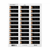 Zwart Herfst Bloemen Bruids retouradres Etiket (Full Sheet)