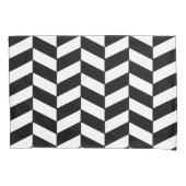 Zwart herringbone kussensloop (Voorkant-Links)