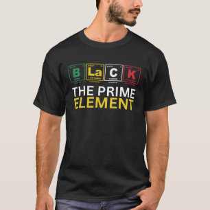 Zwart Het eerste element, zwarte geschiedenis maan T-shirt