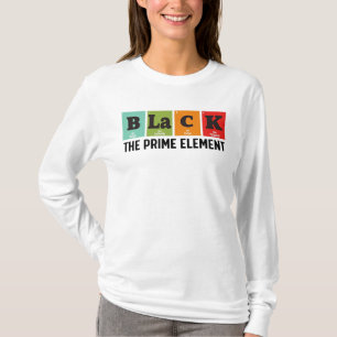Zwart het eerste element, zwarte geschiedenismaand t-shirt
