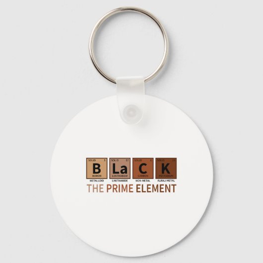 Zwart Het Prime Element Zwarte Geschiedenis Maand  Sleutelhanger (Voorkant)