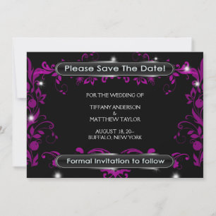 Zwart hete roze Bewaar de datum Save The Date
