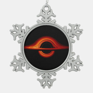 Zwart-heupschijf Tin Sneeuwvlok Ornament