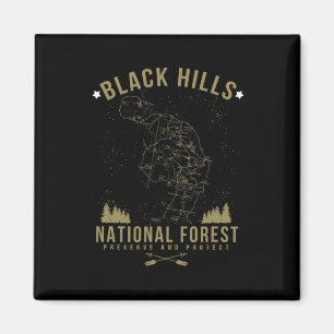 Zwart Heuvellands Nationaal Woud T-shirt South Dak Magneet