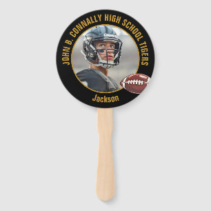 Zwart High School American Football Speler Foto Handwaaier