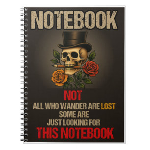 Zwart Hoesje Notitieboek Schedel Gotisch 6.5x8.75