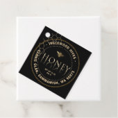 Zwart honingetiket met Honeycomb-patroon Bedankjes Labels (In situ)