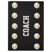 Zwart, honkbalcoach, naam, dank je klembord (Achterkant)