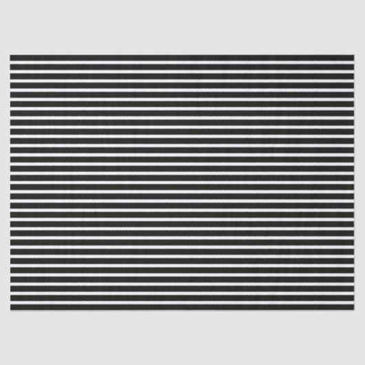Zwart horizontaal Stripes-papier Tissuepapier (Voorkant)