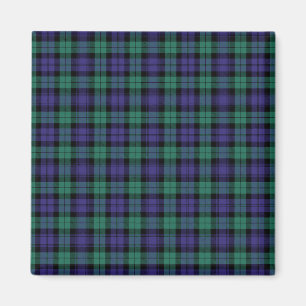 Zwart horloge Schotse Tartan Magneet
