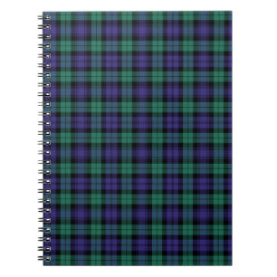 Zwart horloge Schotse Tartan Notitieboek