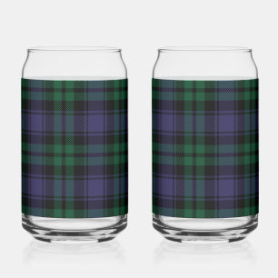 Zwart horloge Tartan, Plaid Blikvorm Glas