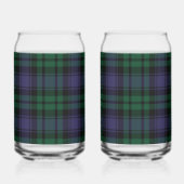 Zwart horloge Tartan, Plaid Blikvorm Glas (Rechts)