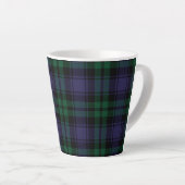 Zwart horloge Tartan, Plaid Latte Mok (Rechterhoek)