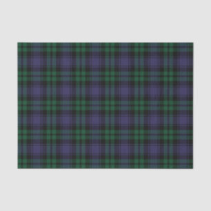Zwart horloge Tartan, Plaid Tissuepapier