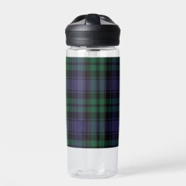 Zwart horloge Tartan, Plaid Waterfles