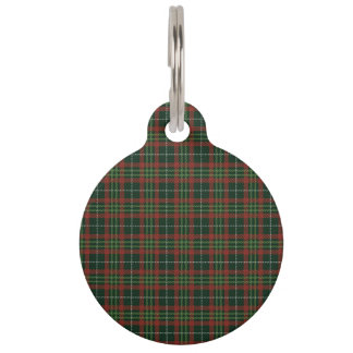 Zwart horloge Tartan stof patroon Huisdierpenning