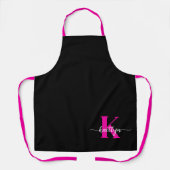 Zwart Hot Pink Monogram Schort (Voorkant)