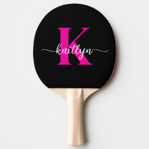 Zwart Hot Pink Monogram Tafeltennisbatje