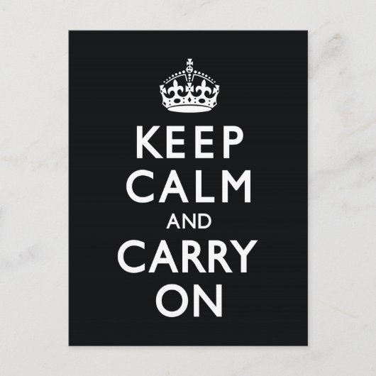 Zwart houd Rust en draag Briefkaart (Voorkant)