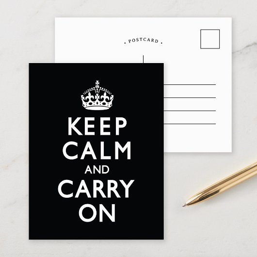 Zwart houd Rust en draag Briefkaart