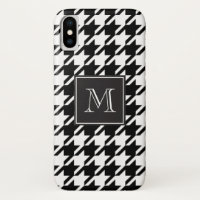 Zwart houndstooth-monogram