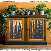 Zwart hout met bladeffect J3 Decoupage Tissuepapier