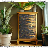 Zwart hout met bladeffect J3 Decoupage Tissuepapier