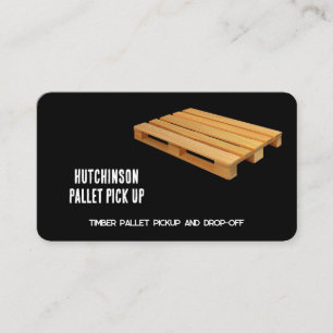Zwart houten pallet visitekaartje