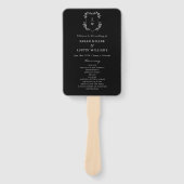 Zwart Huwelijksprogramma Handwaaier (Voorkant)
