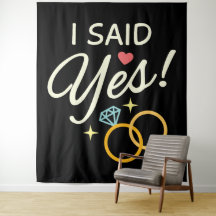 Zwart I Said Yes Verloving Feestje
