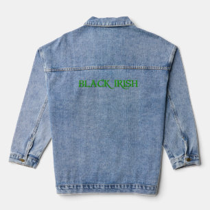 Zwart Iers groen vrouwen denim jas Jacket