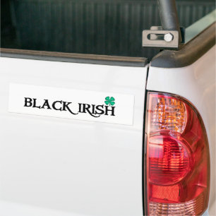 Zwart Iers wit w klaver bumper sticker